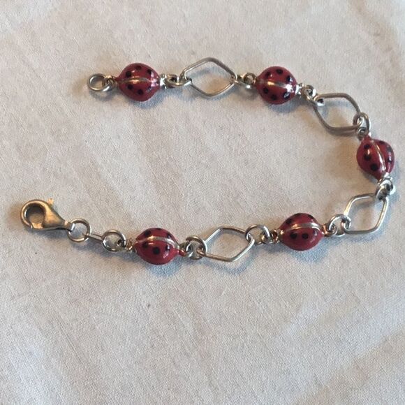 Sterling Silver Ladybug Bacelet - Picture 4 of 13